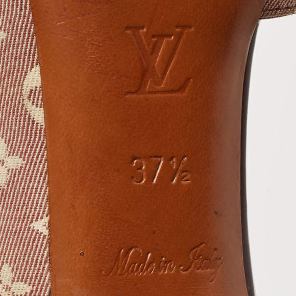 Louis Vuitton Brown/Burgundy Canvas and Patent Leather D'orsay Open Toe Pumps - Picture 8 of 9